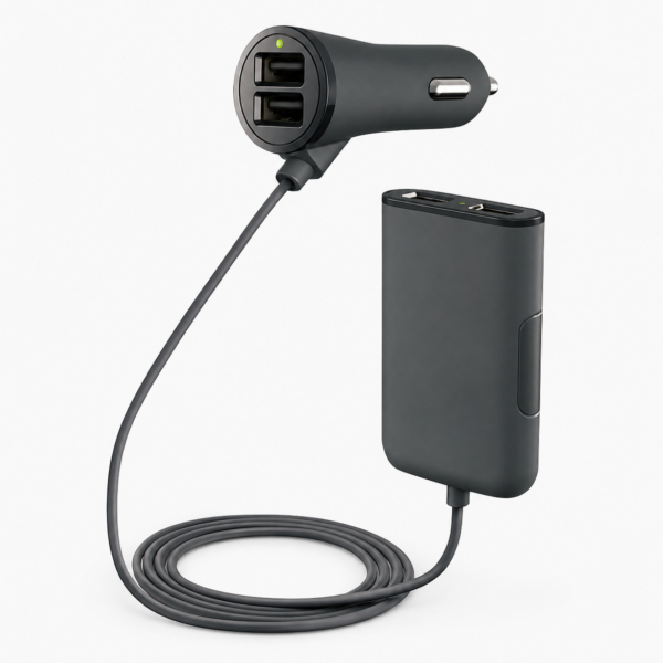 מטען USB לרכב עם 4 יציאות